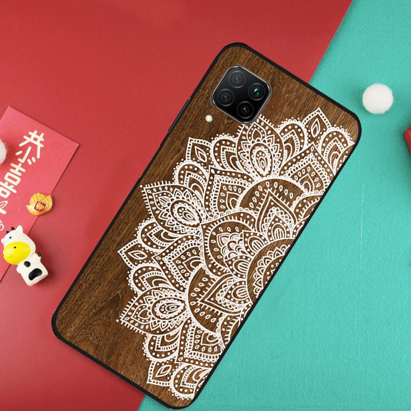 Mandala Floral Wood For Huawei Nova 7i 8i 11i 12i Y73 Y72 Y61 Y91 Y90 Y70 Y60 9 10 SE 11 Pro P30 P40 Lite Case