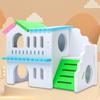 Wooden Hamster Deluxe Double Deck Villa Natural Living Hideout Hut Toy Small Animal Chew Toy for Hamster Cage