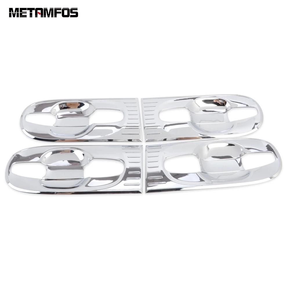 For Toyota Sienna   Carbon Fiber Chrome Side Door Handle Bowl Cover Trim Protector Sticker Bezel Accessories Car Styling