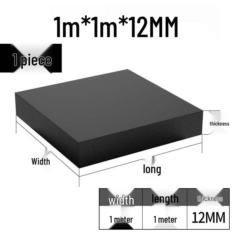 Industrial Rubber Shock Absorber Pad 1m x 1m x 12mm