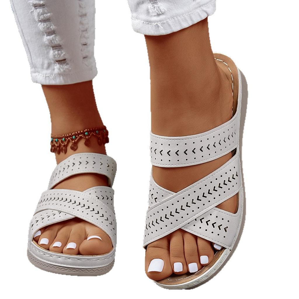 Slippers Women Summer Fashion Slip on Platform Wedges Sandals Casual Beach Shoes Peep Toe Non-slip Sandalias De Mujer