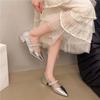 Fashion 2025 New Water Diamond High Heels Mary Jane Women's Single Shoes with Thin Heels and Pointed Shallow Mouth Women's Wedding Shoes