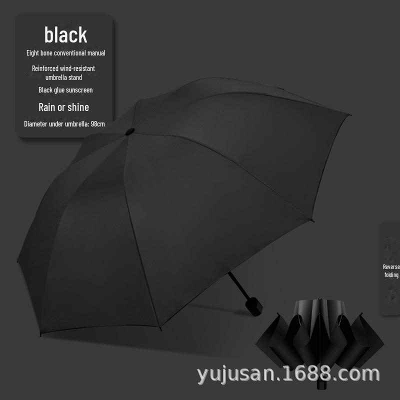 Trefaldigt automatiskt UV-skyddande paraply med anpassad logotyp