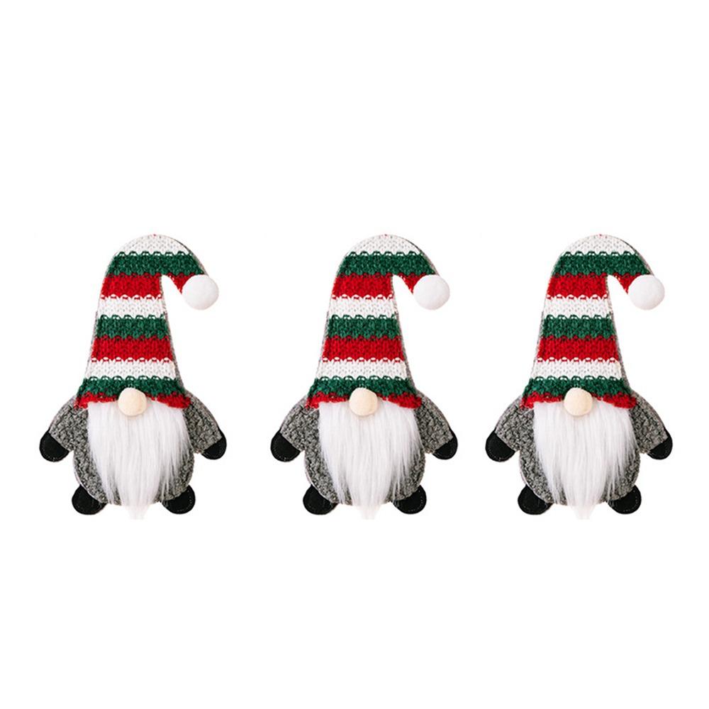 3pcs Exquisite Christmas Gnome Cutlery Cover Cartoon Xmas Tableware Storage Bag Home Xmas Decor