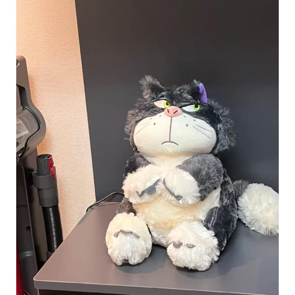 Lucifer Doll Cat Plush Toy Funny Big Face Cat Doll Sofa Throw Pillow