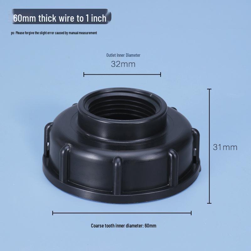 

Адаптер-кришка для клапана IBC-бочки на 1000 л з внутрішньою різьбою 1/2 , 3/4 та 1 , груба різьба S60*6