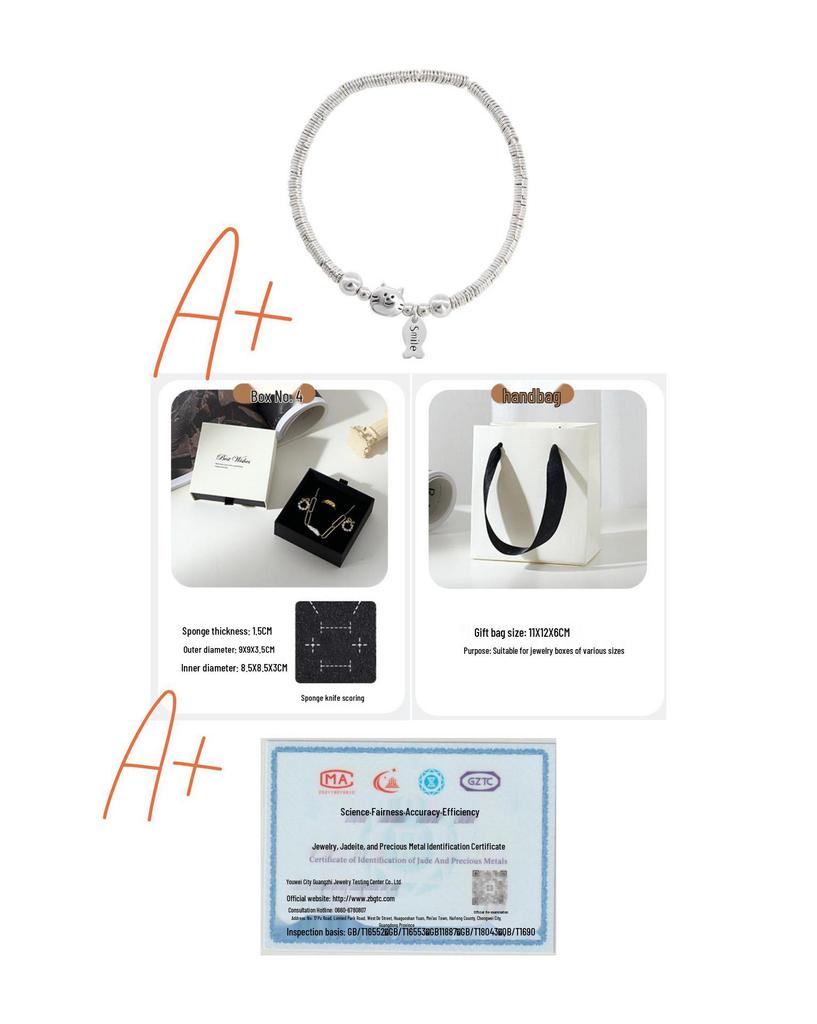 Elegant S925 Sterling Silver Beaded Bracelet: Japanese & Korean Cat-Fish Design, Light Luxury, Niche, Versatile, Exquisite Women’s Jewelry