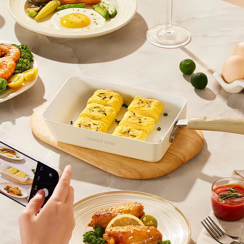 COOKER KING 18cm Square Ceramic Non-stick Tamagoyaki Frying Pan
