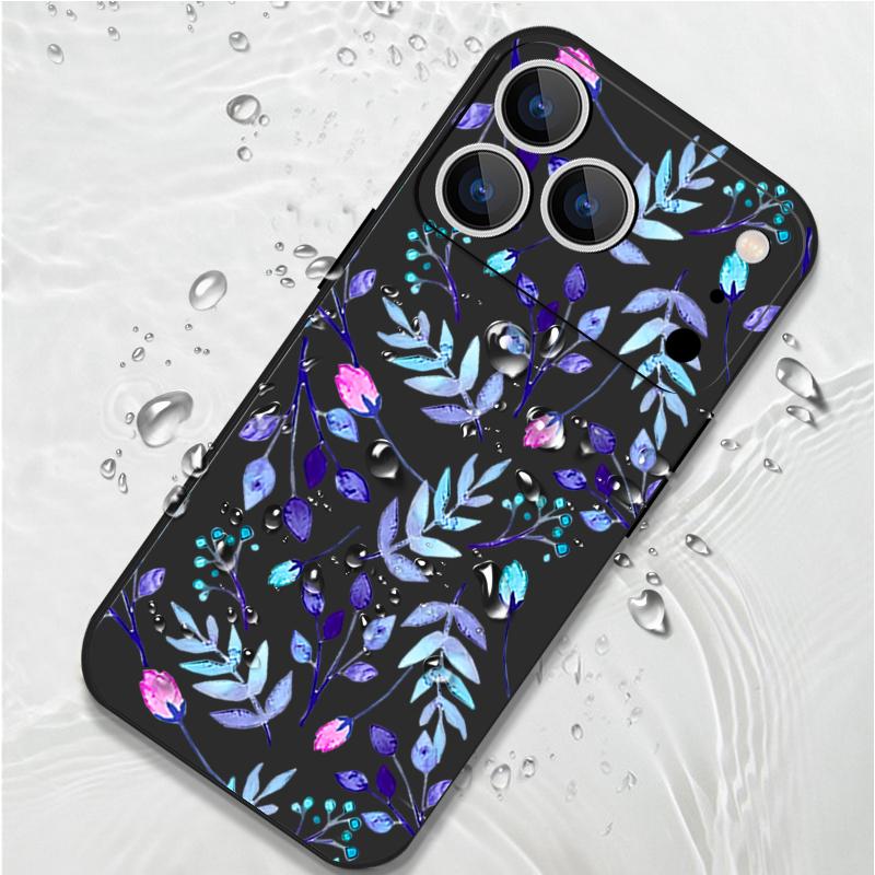 Colorful Leaves Case For iPhone 17 Pro Case for iPhone 17 16 15 14 13 17 Pro Max 16e 15 16 Plus Shockproof TPU Silicone Lanyard Phone Cover