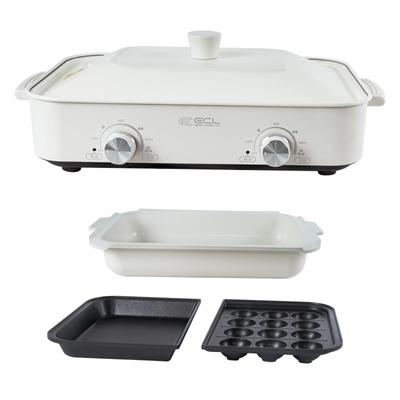 Yakiniku caliente Parrilla caliente independiente Temperatura individual Incluye olla para parrilla Incluye placa de electrodoméstico para bodas fácil de asar, placa, 1200 W, placa,