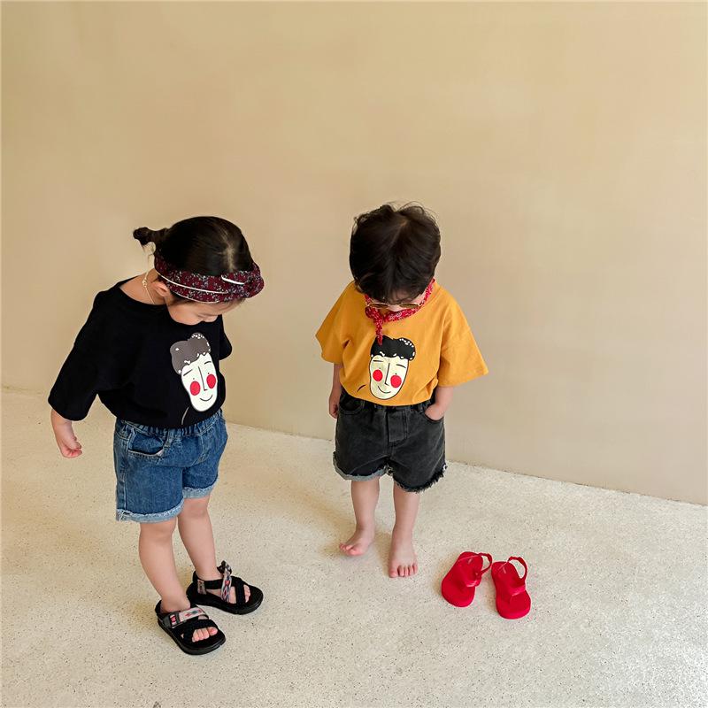 Jiaye Tongpin 2024 Kids' Summer Printed Short Sleeve T-Shirt - Fashionable and Cute Top for Boys and Girls