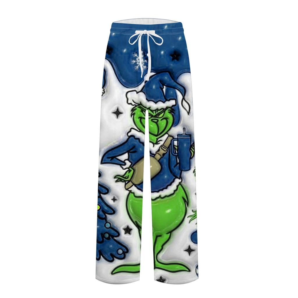 Men's Plain Knit Solid Pocket Casual Pants Home Pajama Pants