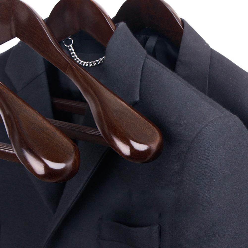 4 pièces Cintre en Bois Massif Haners Épaules Larges Cintre Manteau en Bois Antidérapant Costume Pantalon Vêtements Pour Placard Penderobes Ogazer