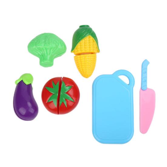 

Kitchen Plastic Fruit Vegetable Food Pretend Reusable Role Play Cutting Set