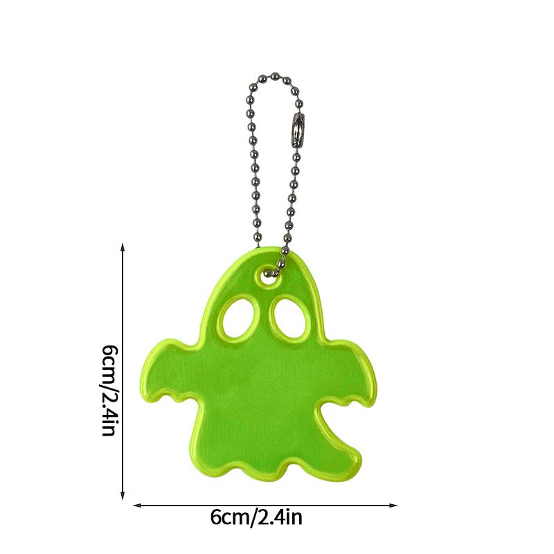 Geister Reflektierender Warnanhänger Reittasche Reflektierende Dekoplatte Sicherheitswarnung Geister Halloween Anhänger Kette Schlüsselanhänger