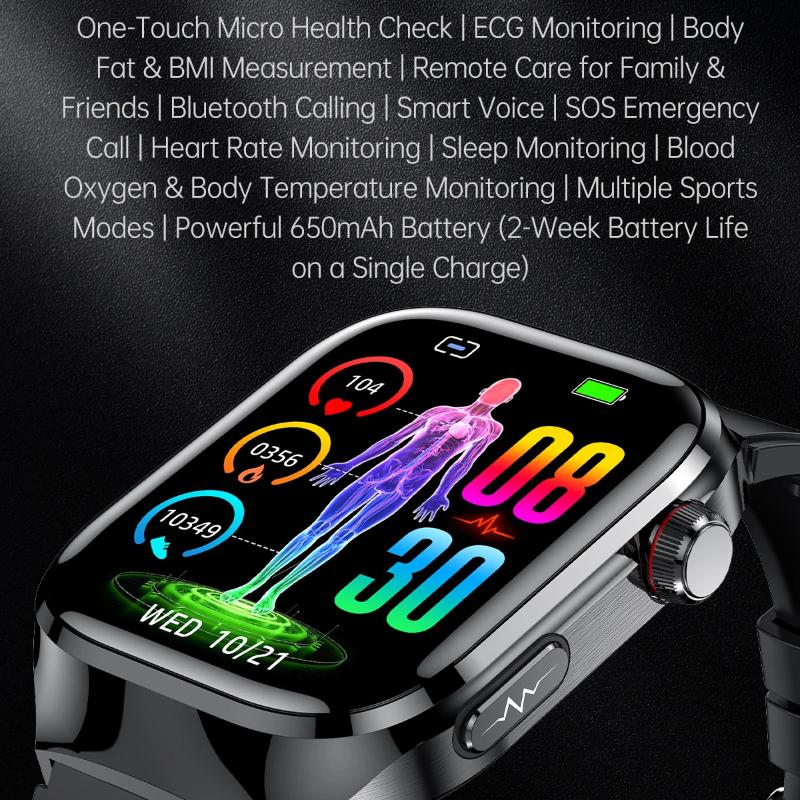 2025 New Smart Watch ECG+PPG Organs Viscera Monitor Clock Men Blood Lipids Uric Acid BP Sport Call Smartwatch for Samsung Galaxy