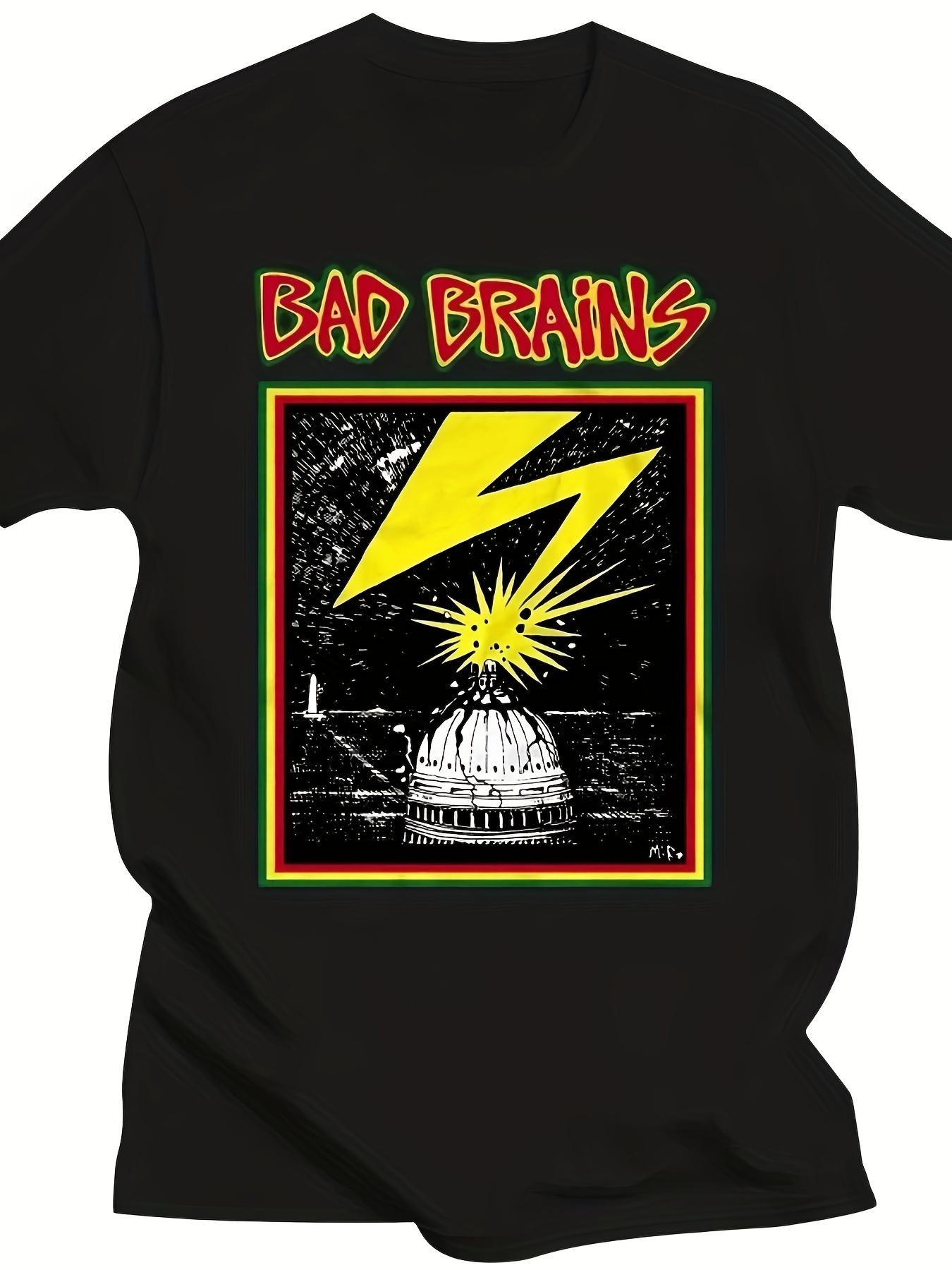 BAD BRAINS & Capitol Logo Graphic T-Shirt - Iconic Punk Band Tee with Logo Print L