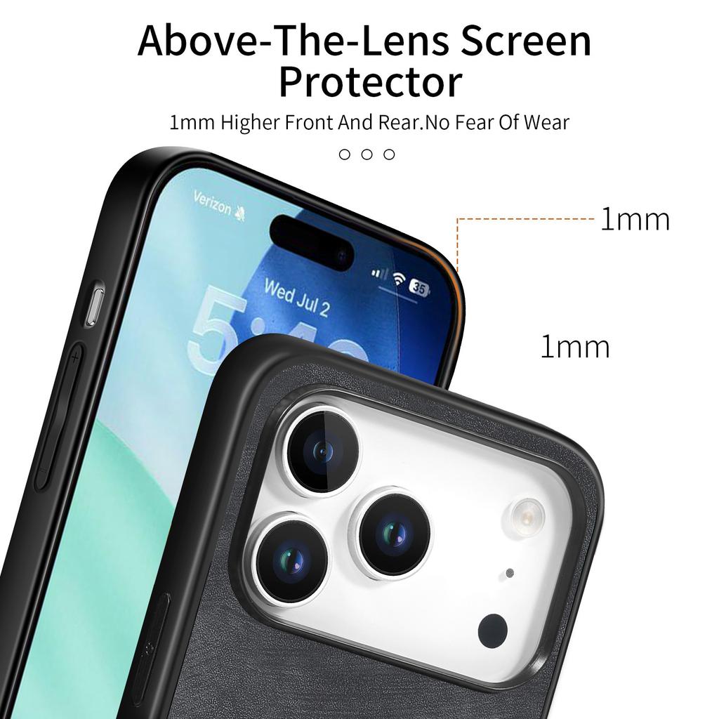 For iPhone 17 Pro Max Case Shockproof Slim Retro Leather Phone Back Cover