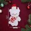 Cute Christmas Bear Plush with Blush, Scarf, Jumpsuit & Keychain Pendant - Adorable Stuffed Toy Gift