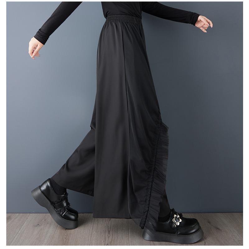 DIMANAF Plus Size Women New Long Pants Black Loose Trousers Big Size Casual Spring Autumn Bottoms Fashion Lady