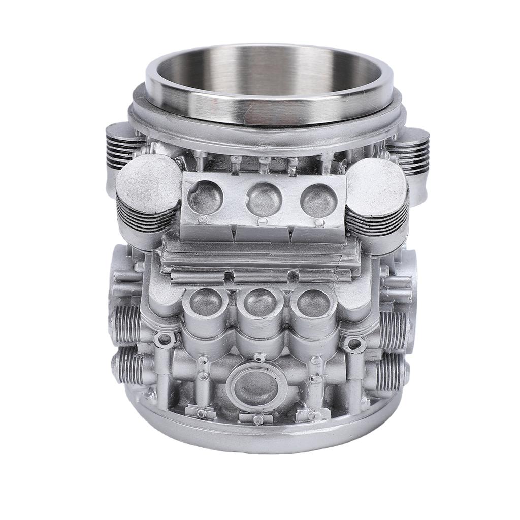 Coffee Mug Reusable Resin Stainless Steel Engine Coffee Cup with Ergonomic Handle for Present