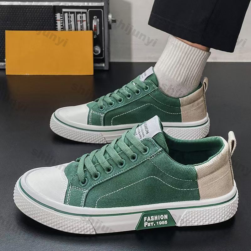 Fashion Men's Canvas Shoes Spring Autumn New Non Slip Comfortable Flats Fashion Vintage Lace Up Lightweight Casual Shoes Zapatillas
