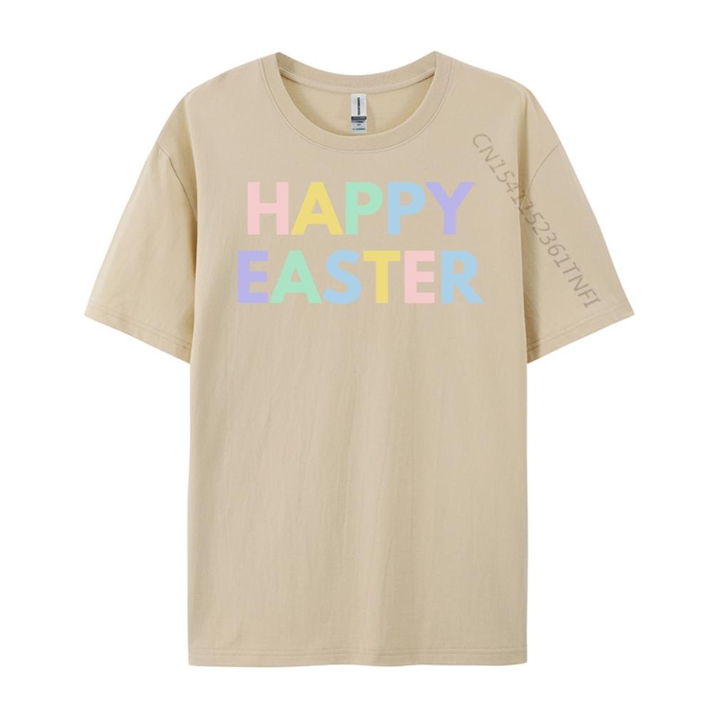 Cute Pastel Happy Easter Graphic T Shirts 100 Cotton ClassicMan Clothes Letter Mens Designer Clothes Classic Christmas Family