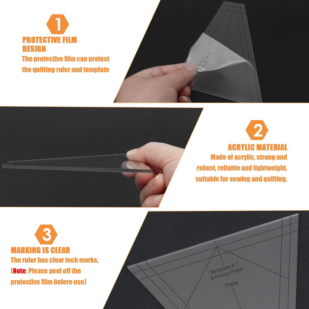 10Pcs Acrylic Quilting Template Ruler Muti-shape Portable Sewing Patchwork Template Ruler DIY Quilting Blanket Clothing Craft