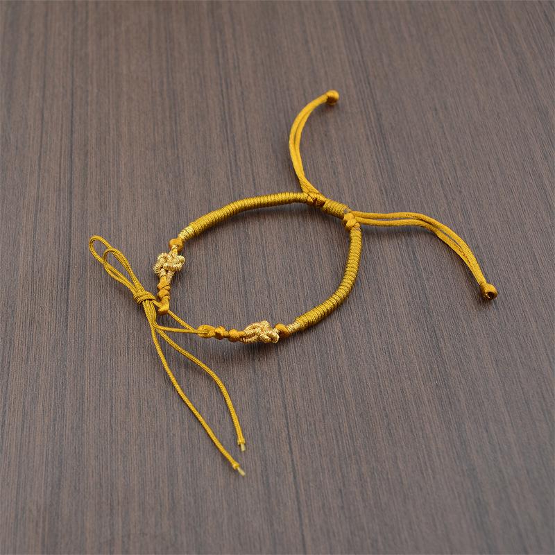 Handmade Woven Bracelet with Ping'an Buckle and Lucky Beads - Unisex DIY Semi-finished Bracelet Rope