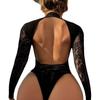 Teddy Sexy Lingerie Crotchless Bold BodyStockings Backless Sexual Full Body Socks Erotic Pantyhose High Stretch Female Bodysuit
