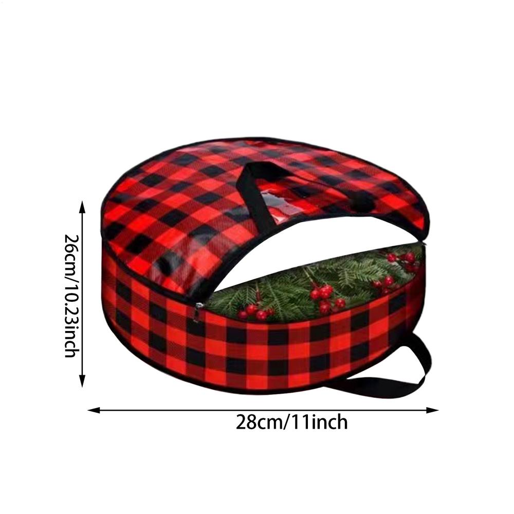 

Christmas Wreath Storage Bag Lattice Wreath Dustproof Bag Seasonal Holiday Wreath Storage Container with Handle and Zipper