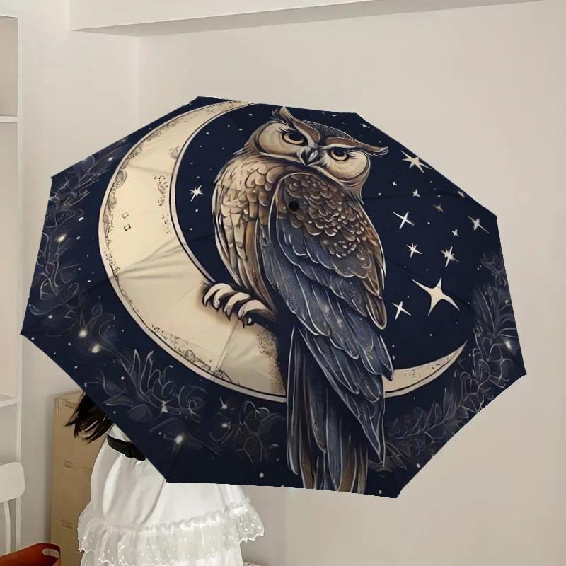 1pc Moonlit Wisdom Umbrella with Plastic Handle,Suitable for All Seasons Home Travel Outdoor UmbrellaDD1374