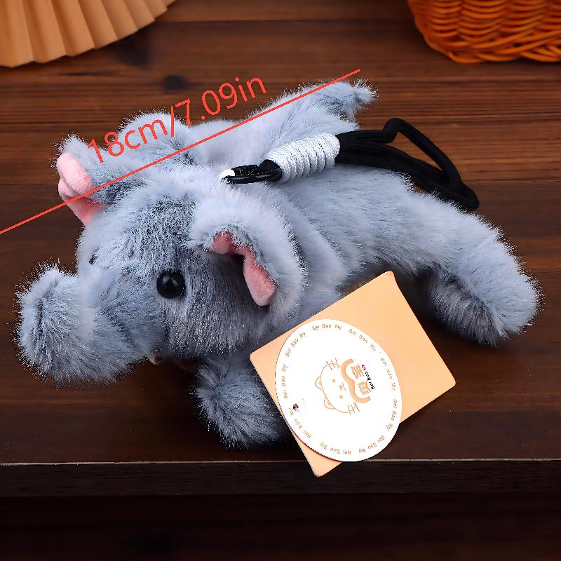 

Cute Plush Platypus Raccoon Keychain Kawaii Elephant Crocodile Soft Stuffed Doll Pendant Bag Charms Backpack Key Holder Gifts Long nosed elephant