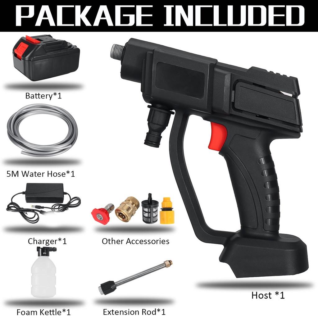 600W 48VF Cordless High Pressure Car Washer Spray Water Guns Pressure Water Nozzle Cleaning Machine With 2Battery