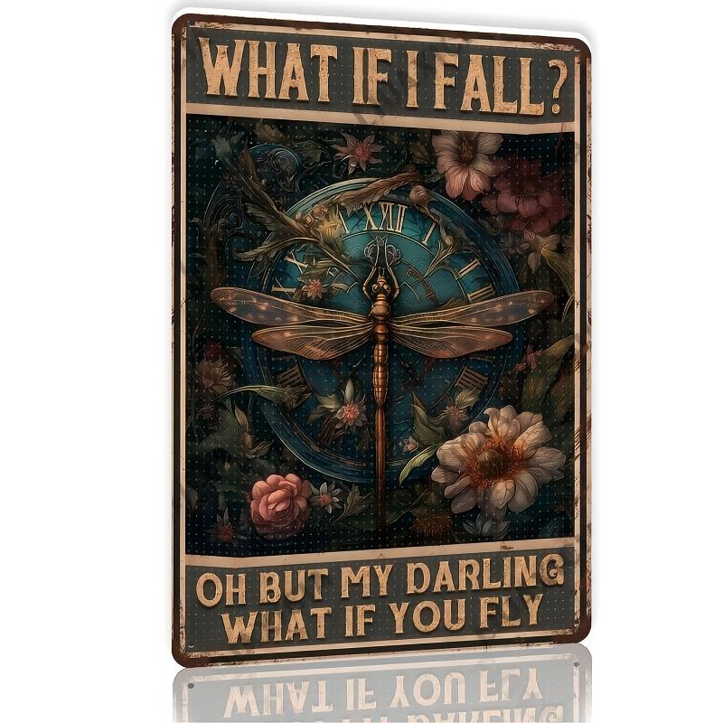 

Room Decor Inspired Iron Metal Sign What If I Fall Oh But My Darling What If You Fly Wall Art Rustic Home Decor Plaque 20x30cm（7.8x11.8inch）