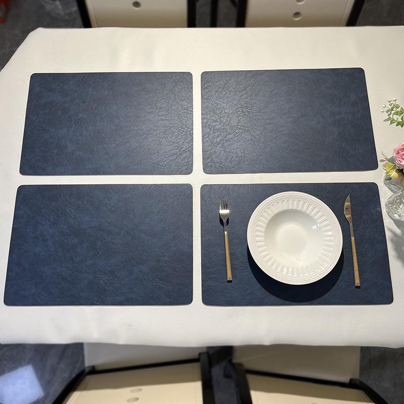 In Stock European-Style Luxury Leather Placemat: Waterproof, Oil-proof, Heat-Insulating Mat for Bowls and Plates