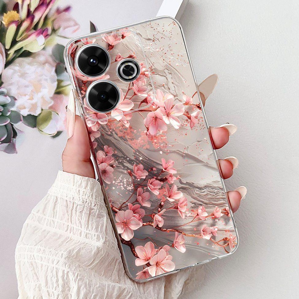 Clear Casing For Xiaomi Poco M6 Plus Cover For Xiaomi Poco M6 4G Case Luxury Butterfly Love Fashion Flowers Cool Lion Painted