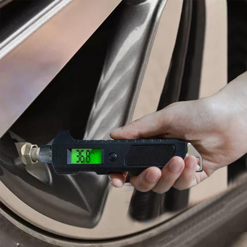 Digitales Reifendruckmessgerät mit größerer LCD-Taschenlampe mit Hintergrundbeleuchtung, elektronisches digitales Reifendruckmessgerät, Autozubehör