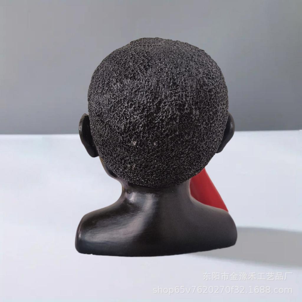 Modern Black Woman With Red Hands Statue Abstract Decoration Resin Ornaments