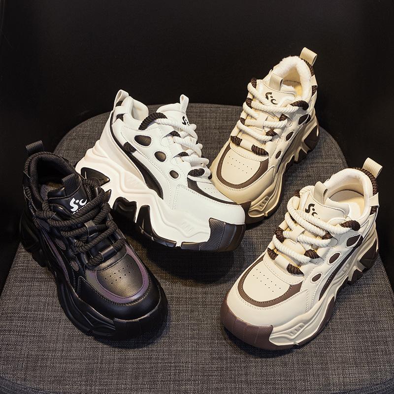 Spring New Inner Height Increase Dad Shoes Women's Casual Fashion Sports Shoes Women's Versatile Trendy Muffin Platform Shoes
