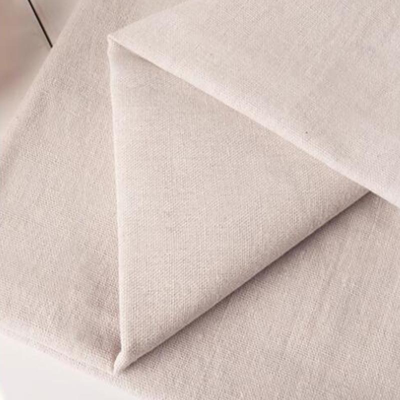 100x150cm Solid Color Raw Cloth Rough Cotton Linen Fabric For Diy Tablecloth Curtain Blank Canvas Background DIY Material