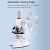 1 Set Adjustable Focus LED Fill Light Optical PMMA Lens High Multiple Student Microscope 100X/600X/1200X Handheld Optical Microscope Kit Laboratory