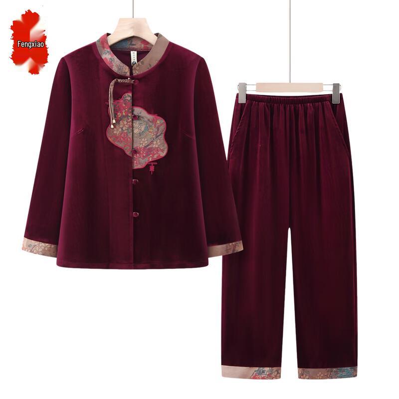 Elegantes zweiteiliges Set im neuen chinesischen Stil für Frauen mittleren Alters