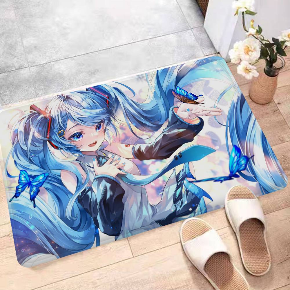 Musik H-Hatsune M-Miku Fußmatte Rutschfest Waschraummatte Waschraumdeko Balkon Kind Wohnzimmer Haushaltsteppiche
