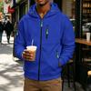 Men's Casual Color Hooded Long Sleeve Jacket for Everyday Wear