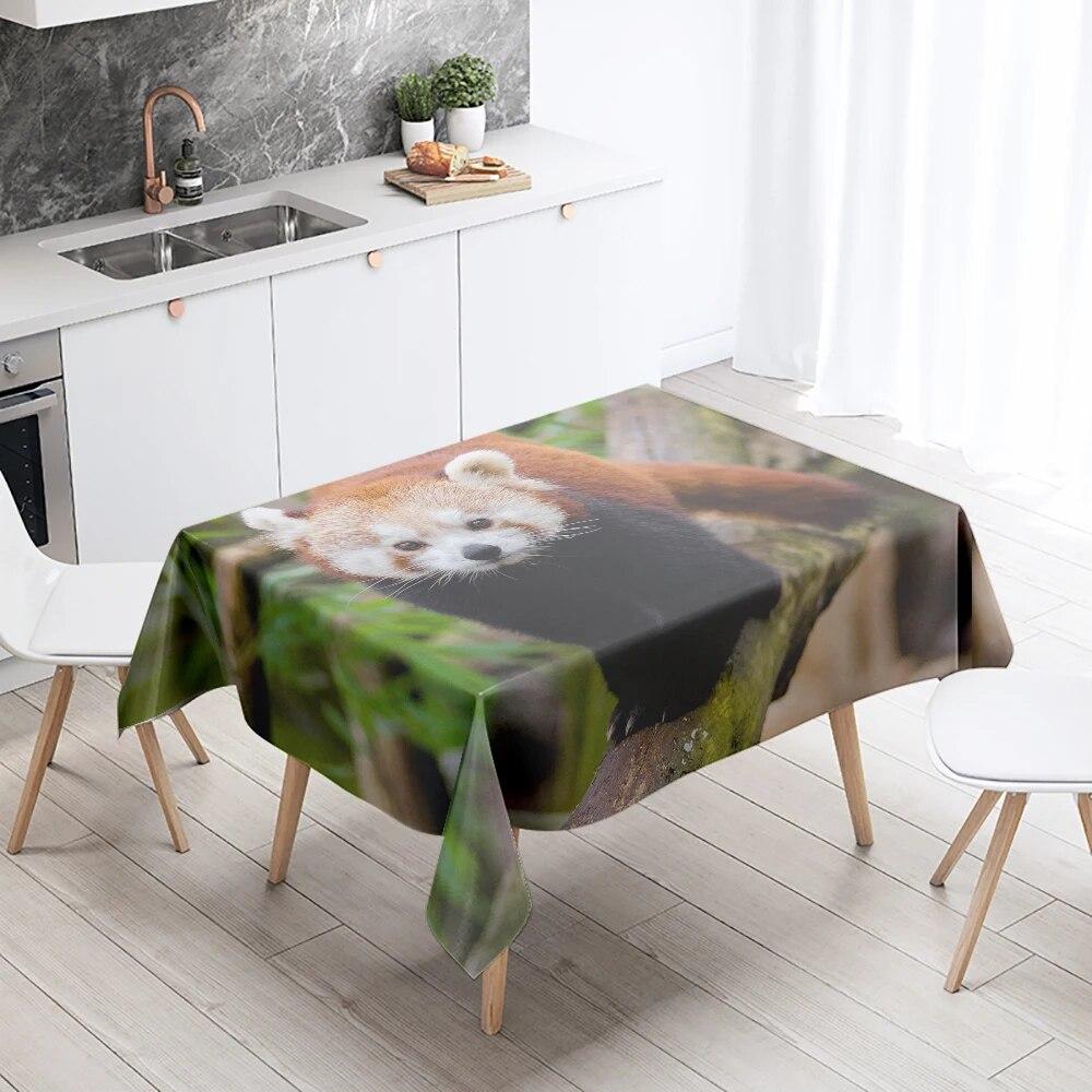 

Скатерть с красной пандой, милое животное, противообрастающая водонепроницаемая прямоугольная скатерть для кухонного стола, украшение для дома 140x240cm