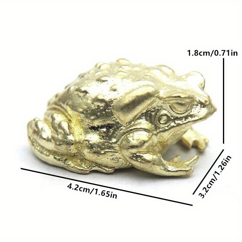 1pc Vintage Copper Animal Toad Statue Heavy Brass Miniature Frog Figurines Office Desk Ornament Home Decoration Accessories