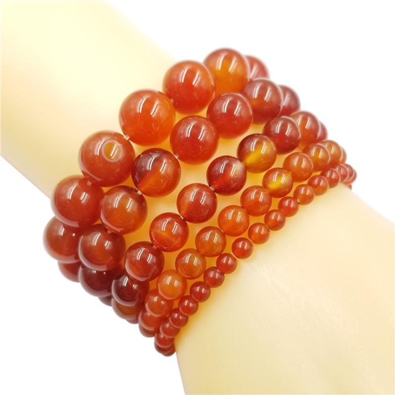 

Женщины Мужчины Красный Агат Браслет Бусины Браслет Мода Эластичные браслеты из бисера