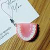 Gothic Simulated False Tooth Mobile Phone Rope Pendant Creative Weird Teeth Bag Pendant  Accessories Prank Gift