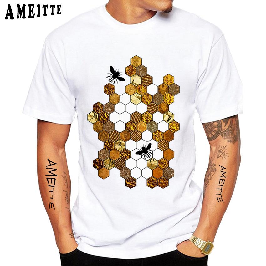 Harajuku Bee Anatomy Funny T-Shirt Bee-Wrangler Men Tshirts Honey Beekeeping Design Tops High Q